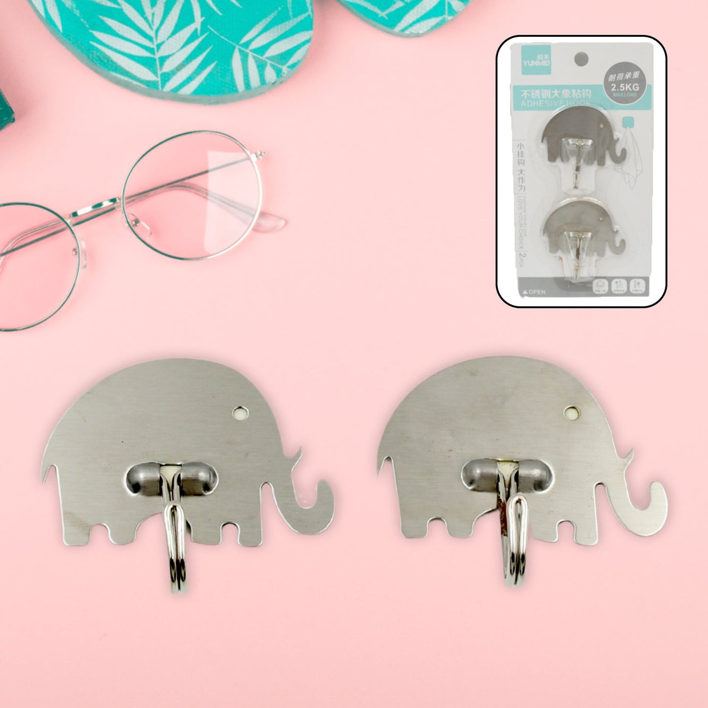 Multipurpose Strong Hook Self-Adhesive hooks for wall Heavy Plastic Hook, Sticky Hook Household For Home , Decorative Hooks, Bathroom & All Type Wall Use Hook , Suitable for Bathroom, Kitchen, Office (2 Pc Set