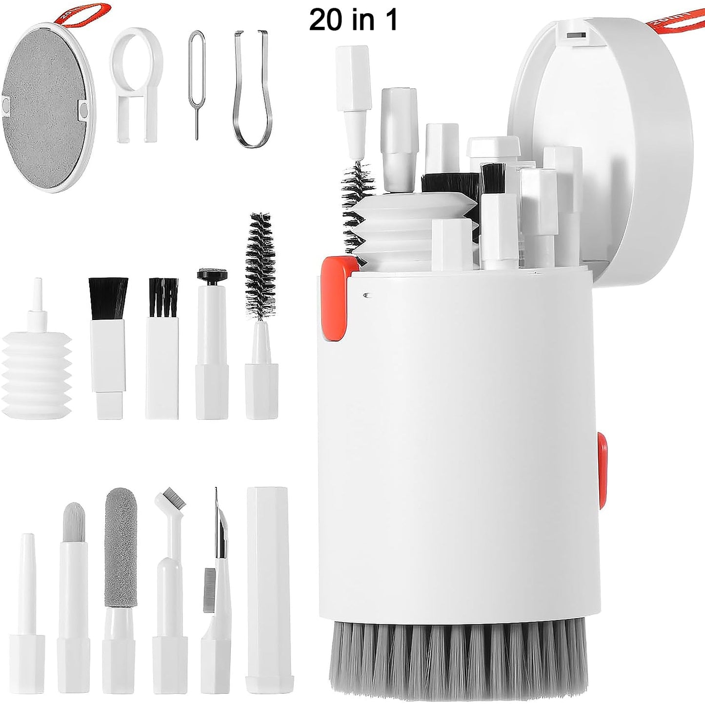 Keyboard Cleaner Kit, 20-in-1 Laptop Phone Screen Cleaning Kit, Keyboard Cleaning Kit with Electronic Cleaning Brush Spray for AirPods Pro, iPad, iPhone Pro, Camera, Computer Cleaning