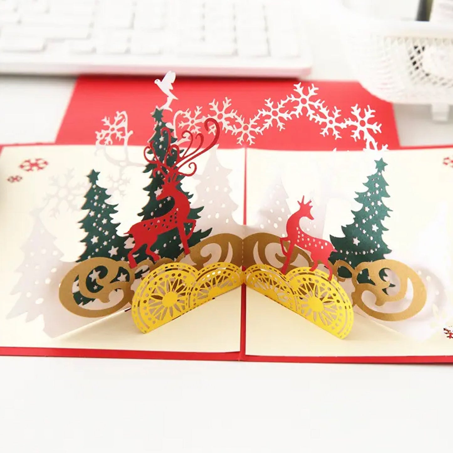 3D Paper Wish Card High Quality Paper Card All Design Card Good Wishing Card (All 3D Card Birthday, Christmas Card, Cartoon Card, Love Heart Card) (1 Pc)