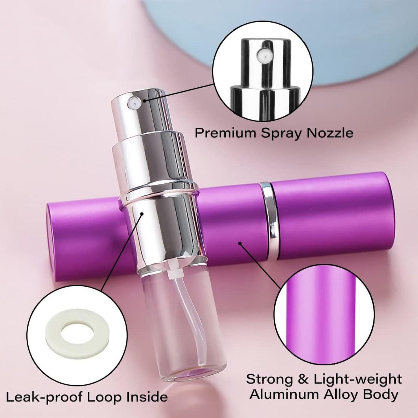 Empty Spray / Perfume Bottle Refillable Fine Mist Perfume For Sanitizer Travel Beauty Makeup Perfume filler (1 Pc)