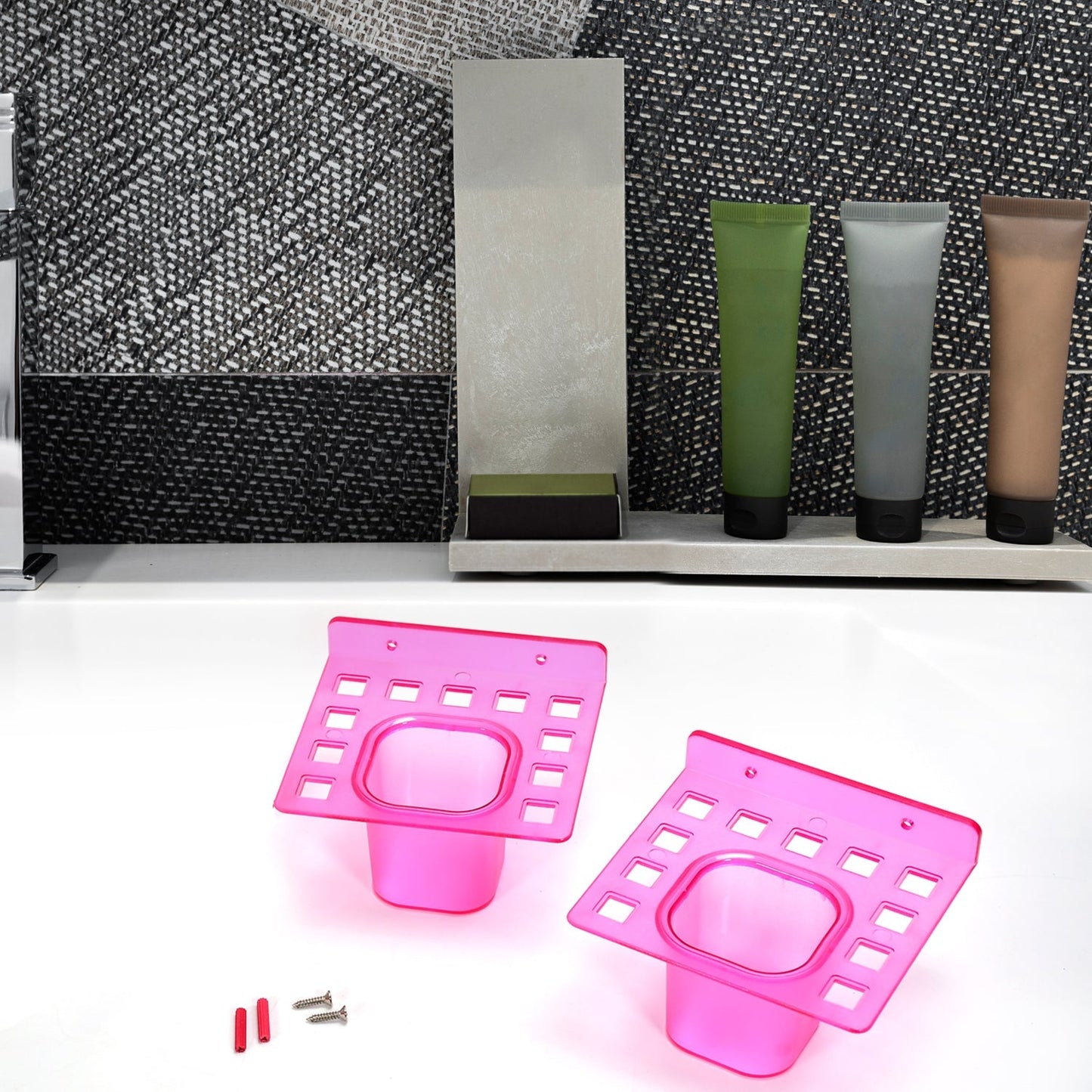 7644 2in1 Tumbler Dish & Toothbrush Holder ( 2 pcs Pack )