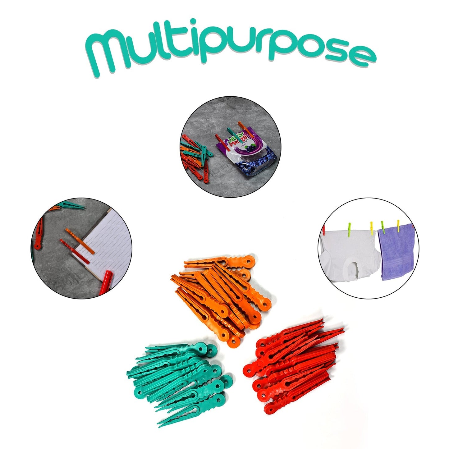 6297 36Pcs MULTIPURPOSE PLASTIC CLOTH HANGING PEGS/CLIPS - 36 PCS