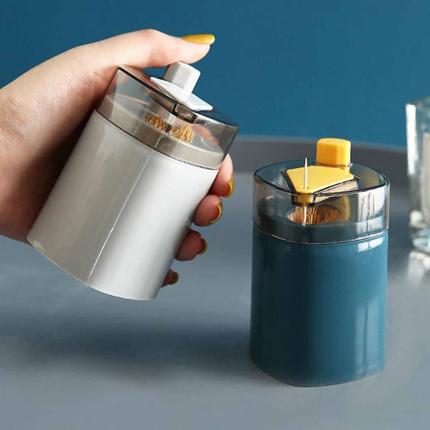 4005 Toothpick Holder Dispenser, Pop-Up Automatic Toothpick Dispenser for Kitchen Restaurant Thickening Toothpicks Container Pocket Novelty, Safe Container Toothpick Storage Box.