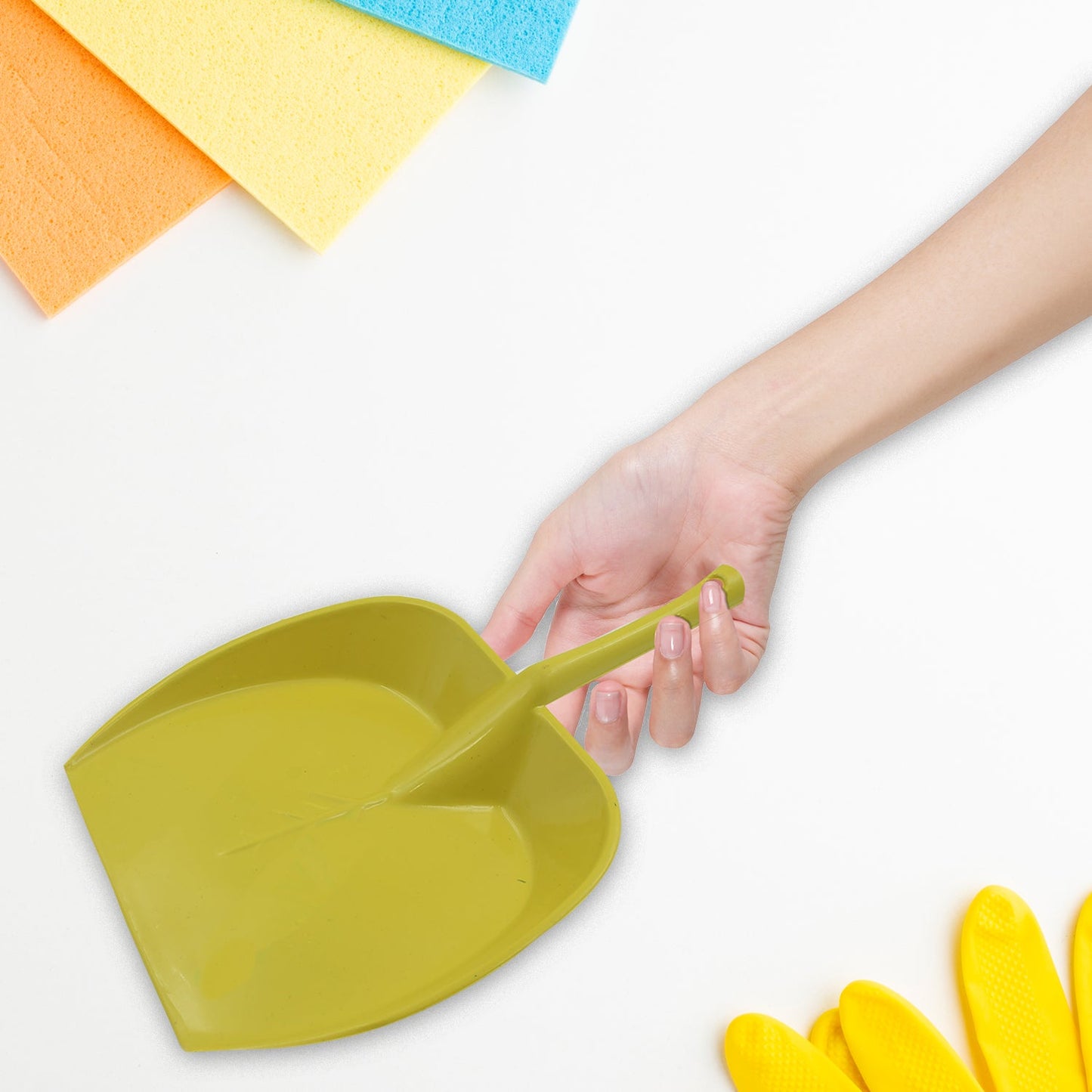 Dustpan with Long Handle, Dust Collection Dust Pan Tray for Kitchen, Home, Office Etc (1 Pc / Multicolor )