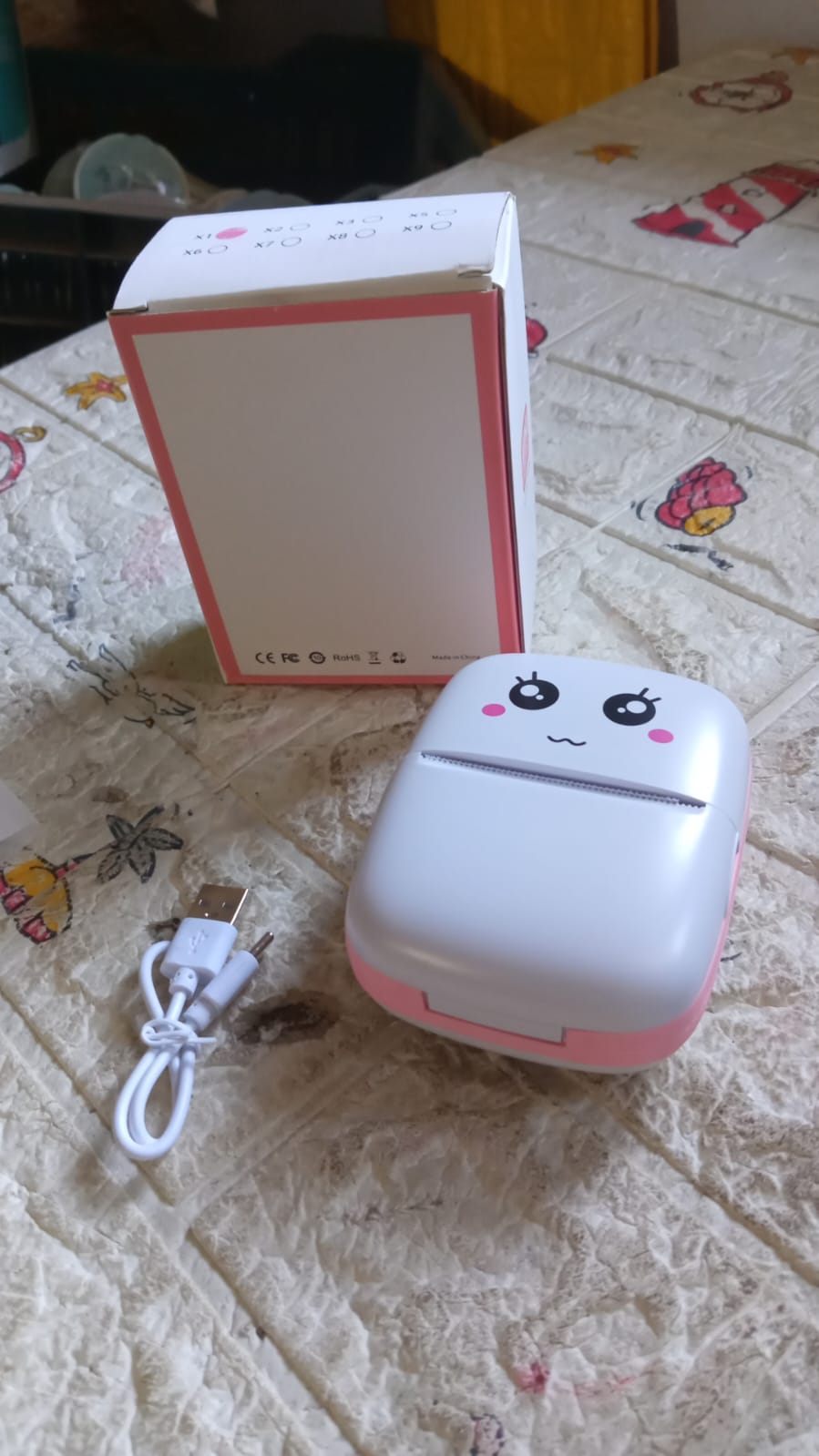 Pocket Mini Printer, Phone Bluetooth Connection Wireless Mini Thermal Printer with Android or iOS APP for Pictures, Portable Smart Printer,Contains 1 Rolls Thermal Paper, with Fast Paper Output for Photo Image