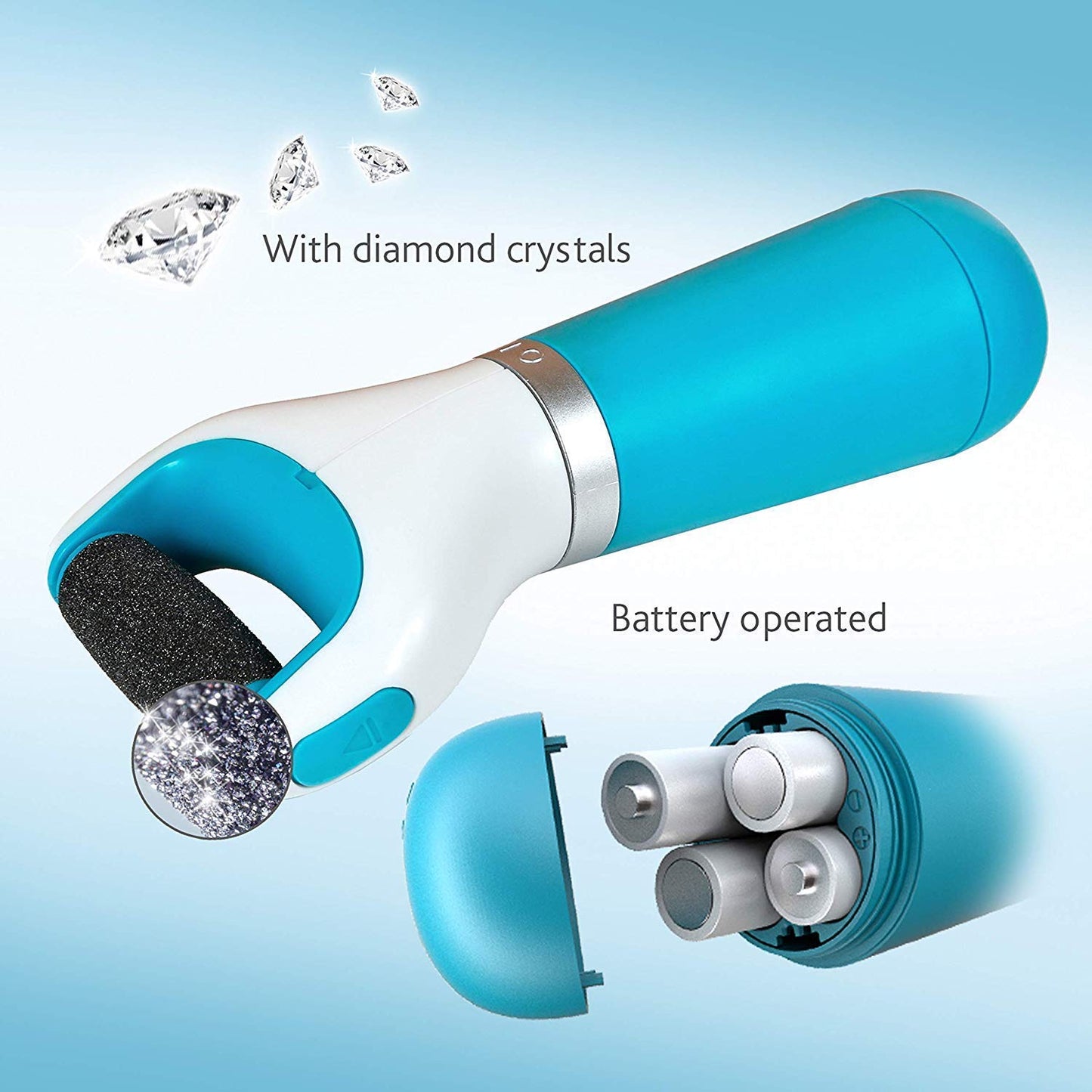 Electronic Dry Foot File, Callous Remover for Feet, Electric Foot with Roller Hard and Dead Skin- Regular Coarse, Baby smooth feet in minutes. For in home padicure foot care, Battery Powered & USB (Battery not included)