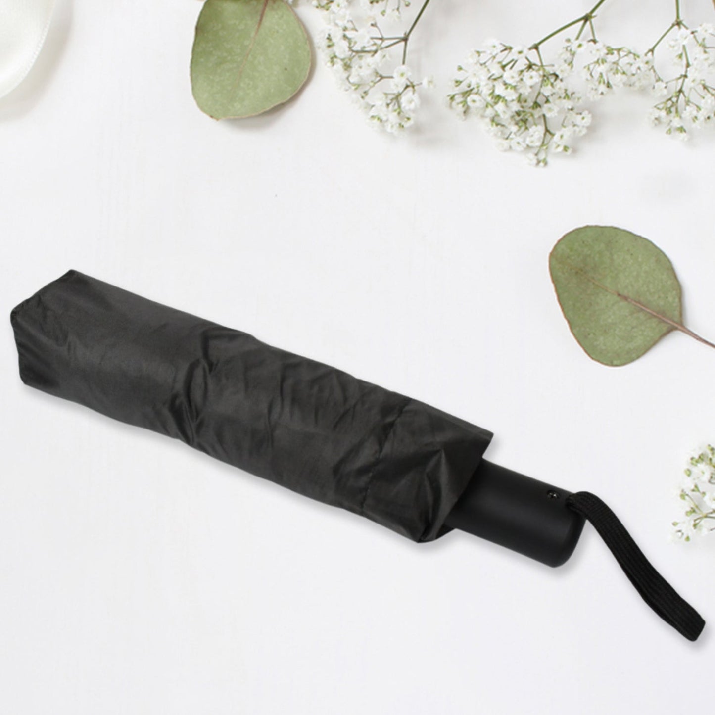 Manual Open 2 Fold Umbrella| Windproof, Sunproof & Rainproof with Sturdy Steel Shaft & Wrist Straps | Easy to Hold & Carry | Umbrella for Women, Men & Kids