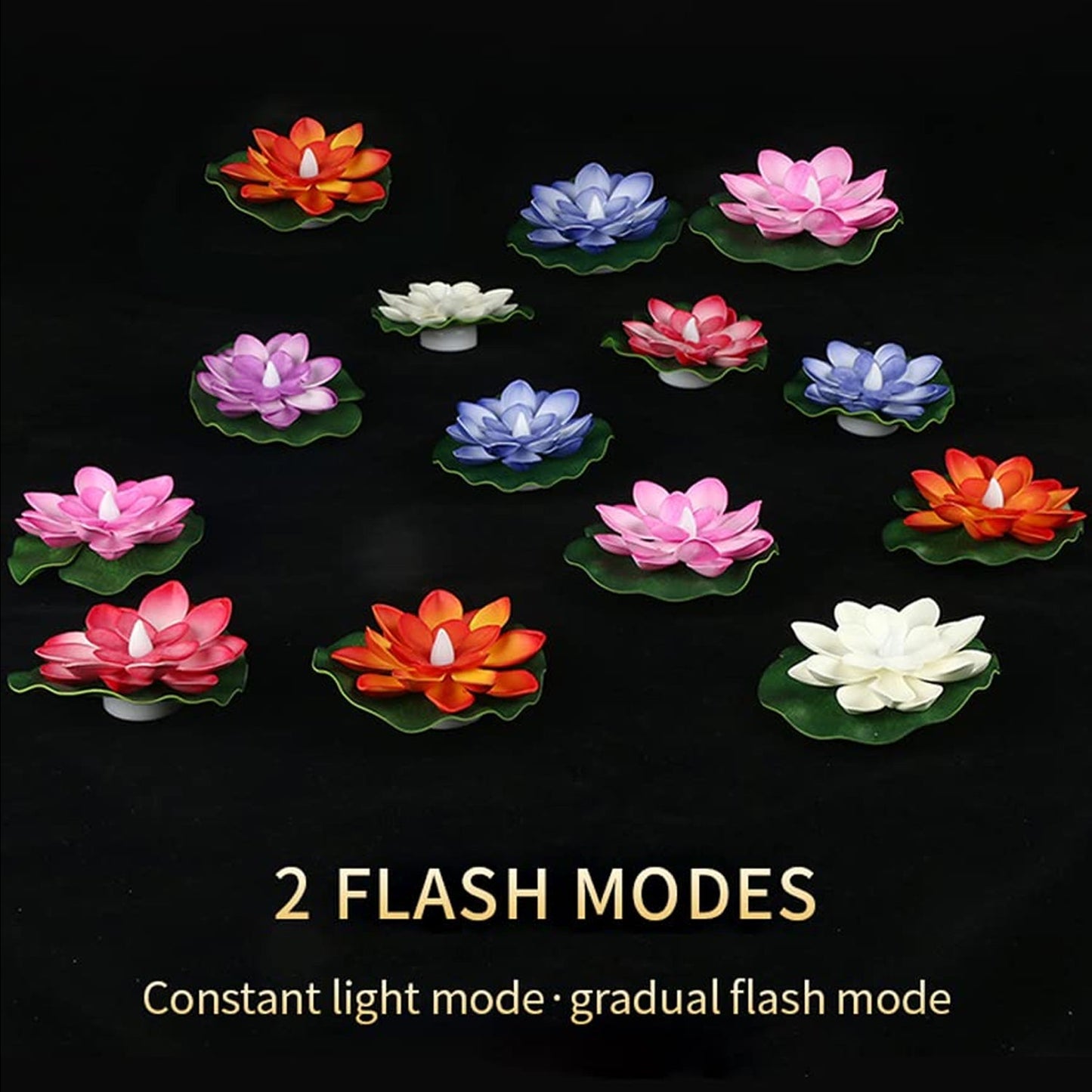 WATER FLOATING SMOKELESS CANDLES & LOTUS FLOWERS SENSOR LED TEALIGHT FOR OUTDOOR AND INDOOR DECORATION - PACK OF 2 CANDLE (PACK OF 2)