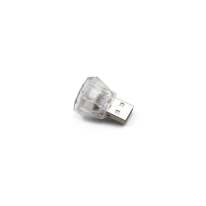 Mix Color Diamond Shape Car Mini USB LED Environmental Lights for Car and Home Decoration Led Light, Mini USB LED Night Lights Car Interior Atmosphere Lamp Car light(white-Color)