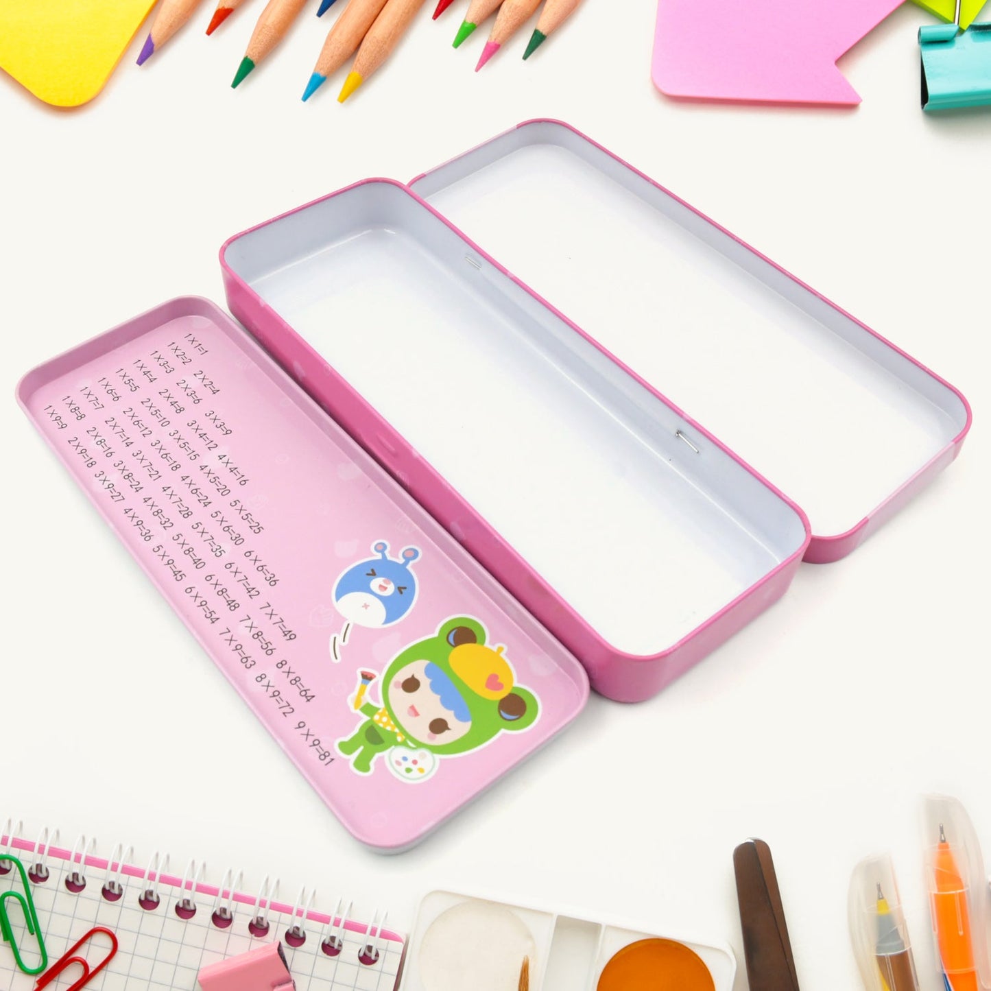 Stationery Set: Pencil Box, Pencils, Erasers & More (12 Piece)