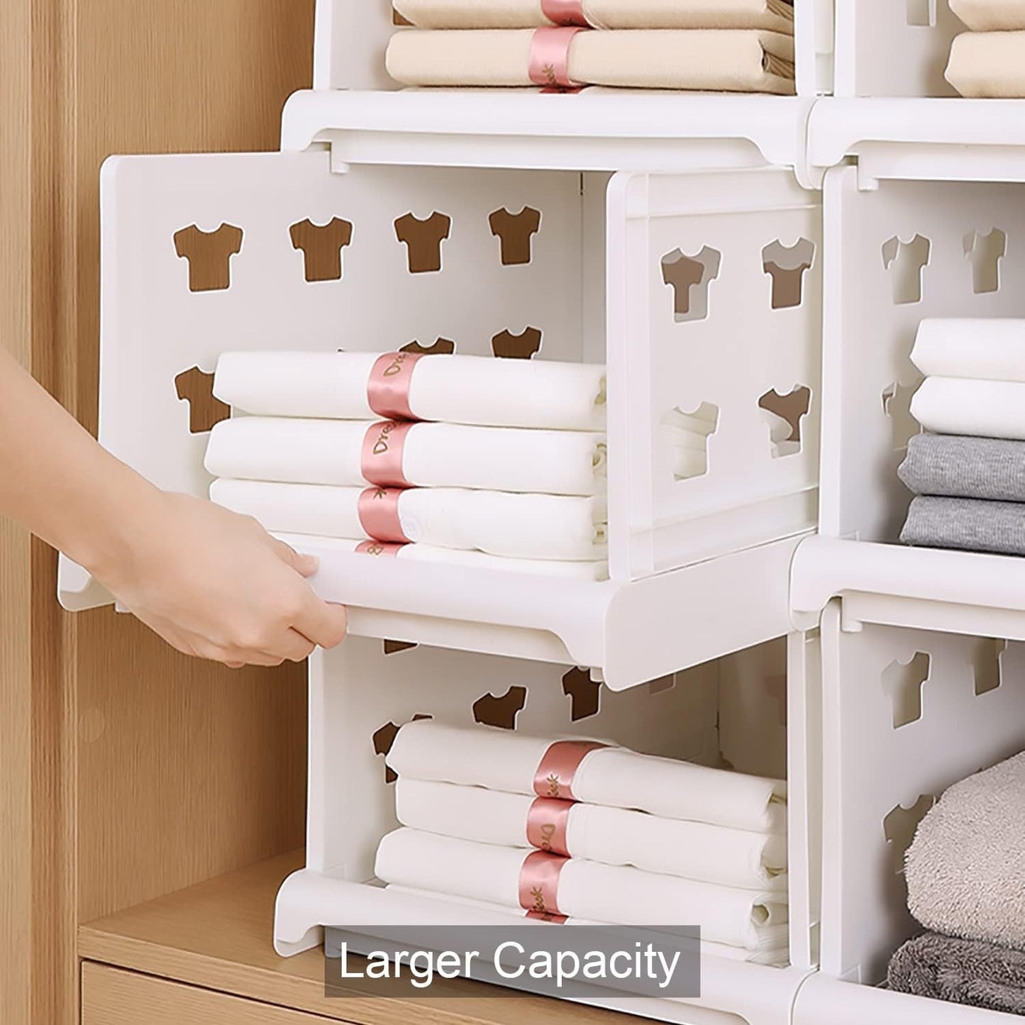 Layer Stackable Multifunctional Storage,for Clothes Foldable Drawer Shelf Basket Utility Cart Rack Storage Organizer Cart for Kitchen, Pantry Closet, Bedroom, Bathroom, Laundry(3 Layer 1 Pc)