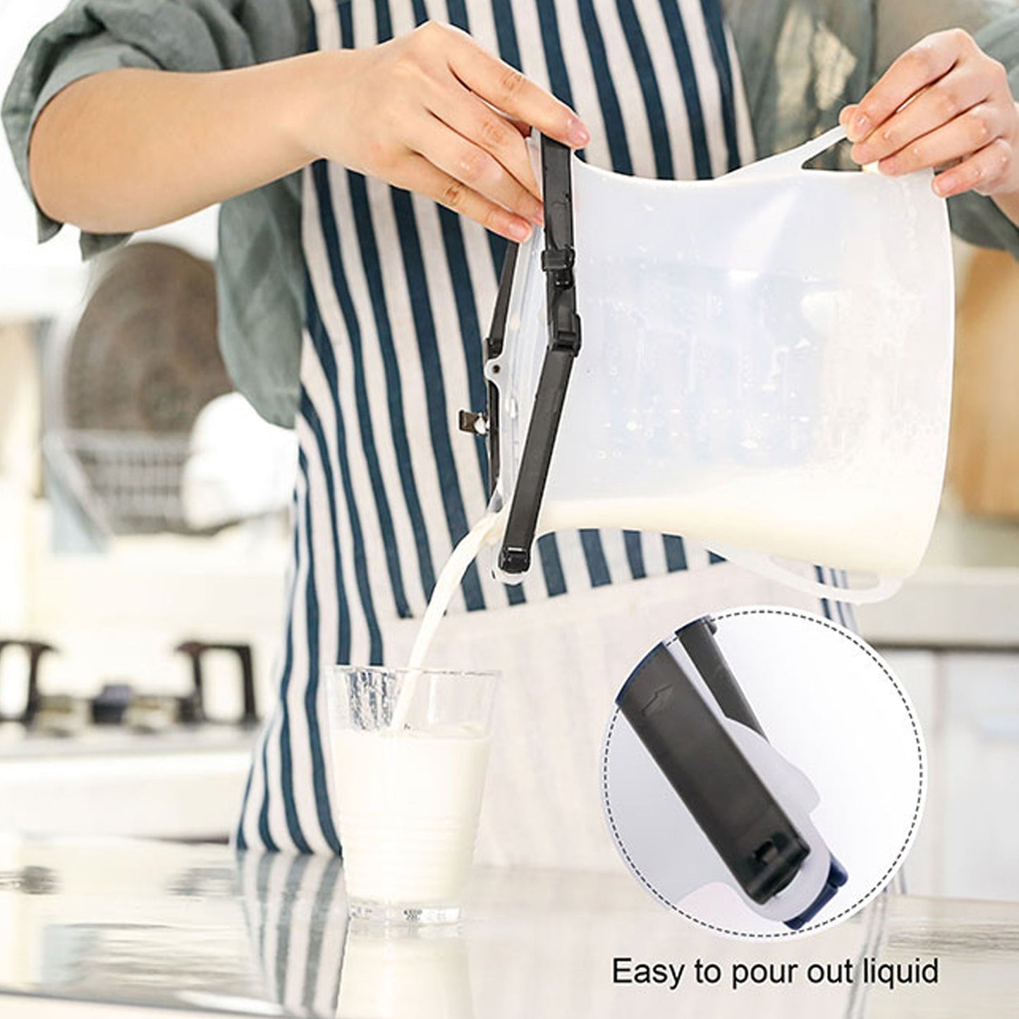 Reusable Silicone Food Storage Bag, 3 Bag Set Leakproof Lock Reusable Flat Bottom Freezer Bags ,Sandwich Bags , Silicone Food Grade Kids Snack Bags , BPA Free Microwave& Dishwasher Safe (3 Pcs Set)