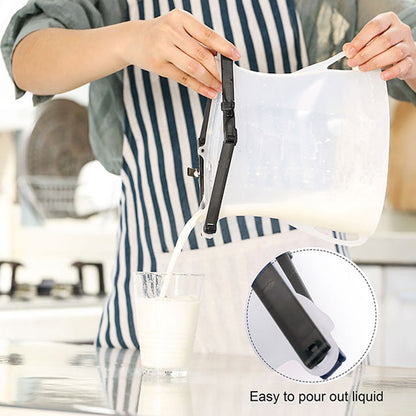 Reusable Silicone Food Storage Bag, 3 Bag Set Leakproof Lock Reusable Flat Bottom Freezer Bags ,Sandwich Bags , Silicone Food Grade Kids Snack Bags , BPA Free Microwave& Dishwasher Safe (3 Pcs Set)