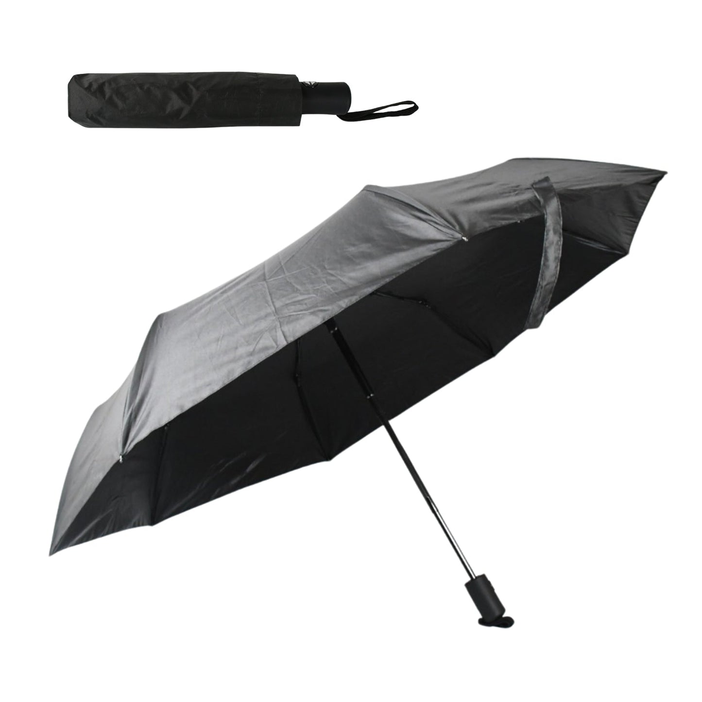 Manual Open 2 Fold Umbrella| Windproof, Sunproof & Rainproof with Sturdy Steel Shaft & Wrist Straps | Easy to Hold & Carry | Umbrella for Women, Men & Kids