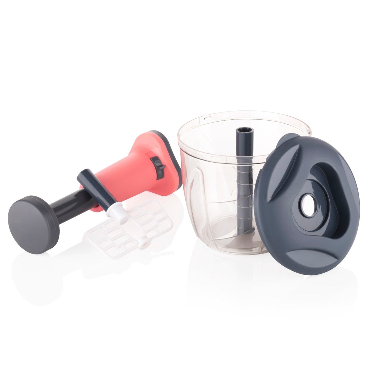 Push up 2 in 1 Chopper with Blender affixed with 6 Sharp Blade | Vegetable and Fruit Cutter with Easy Push and chop Button 1100 ml