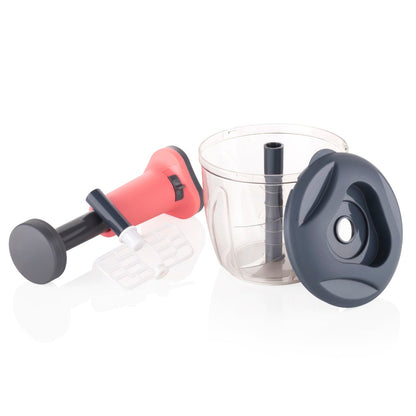 Push up 2 in 1 Chopper with Blender affixed with 6 Sharp Blade | Vegetable and Fruit Cutter with Easy Push and chop Button 1100 ml