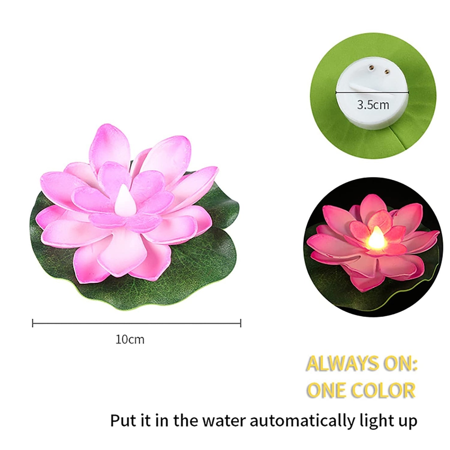 WATER FLOATING SMOKELESS CANDLES & LOTUS FLOWERS SENSOR LED TEALIGHT FOR OUTDOOR AND INDOOR DECORATION - PACK OF 2 CANDLE (PACK OF 2)