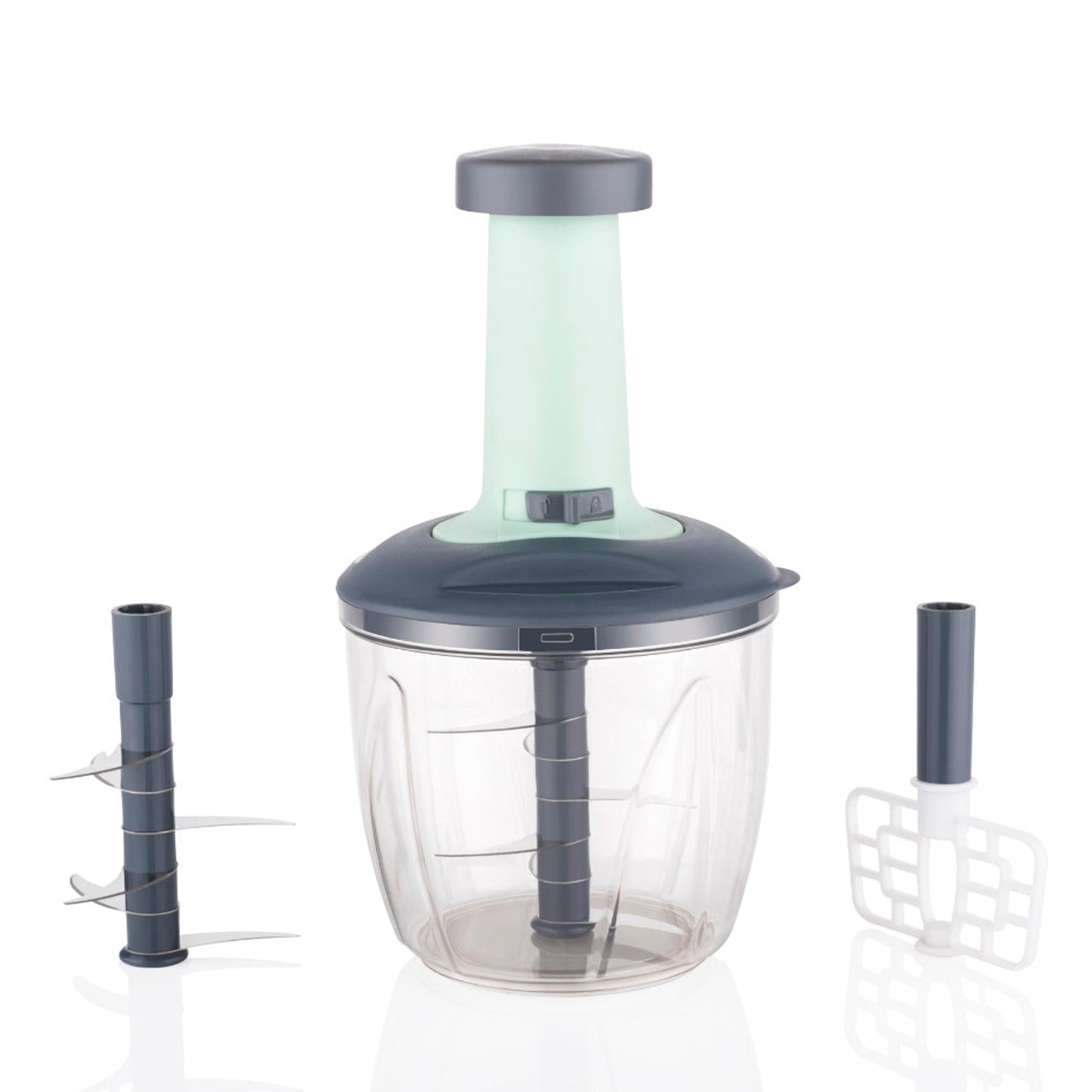 Push up 2 in 1 Chopper with Blender affixed with 6 Sharp Blade | Vegetable and Fruit Cutter with Easy Push and chop Button 1100 ml