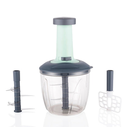 Push up 2 in 1 Chopper with Blender affixed with 6 Sharp Blade | Vegetable and Fruit Cutter with Easy Push and chop Button 1100 ml