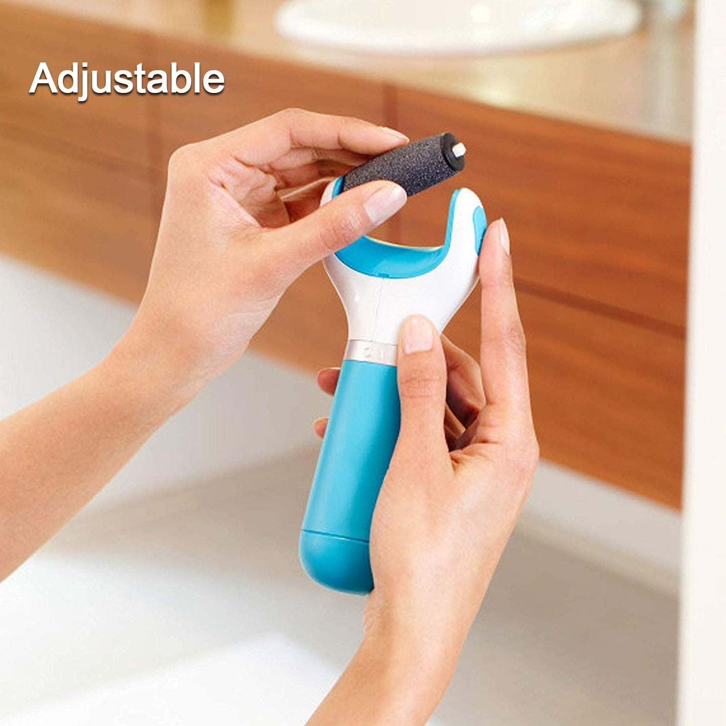 Electronic Dry Foot File, Callous Remover for Feet, Electric Foot with Roller Hard and Dead Skin- Regular Coarse, Baby smooth feet in minutes. For in home padicure foot care, Battery Powered & USB (Battery not included)